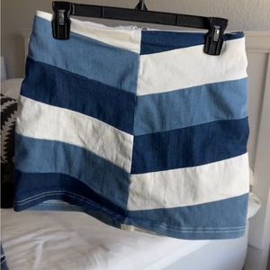 Altard state denim and white skirt